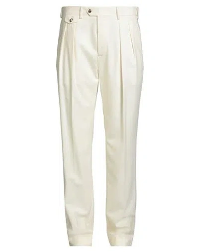 Lardini Man Pants Ivory Size 40 Wool, Elastane In White
