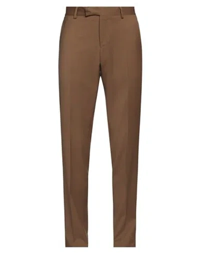 Lardini Slim-fit Virgin Wool-twill Trousers In Brown