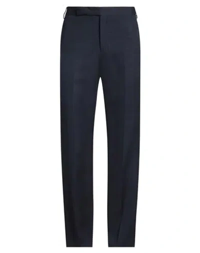 LARDINI LARDINI MAN PANTS MIDNIGHT BLUE SIZE 34 VISCOSE, SILK