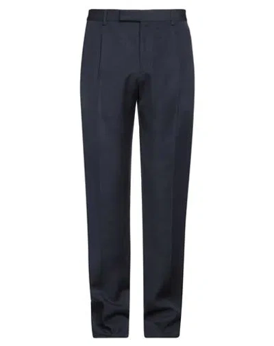 LARDINI LARDINI MAN PANTS MIDNIGHT BLUE SIZE 36 VISCOSE, SILK