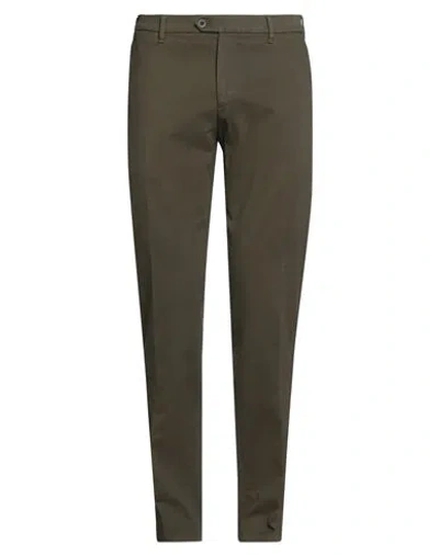 Lardini Man Pants Military Green Size 36 Cotton, Elastane