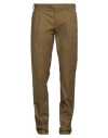 Lardini Man Pants Military Green Size 38 Cotton, Elastane