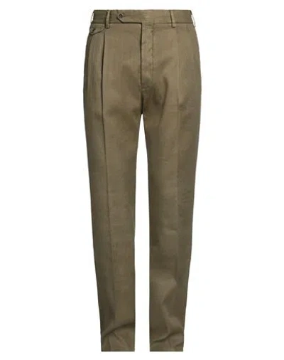 Lardini Man Pants Military Green Size 40 Linen, Cotton, Elastane