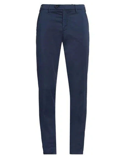 Lardini Man Pants Navy Size 38 Cotton, Lycra, Elastane In Navy Blue