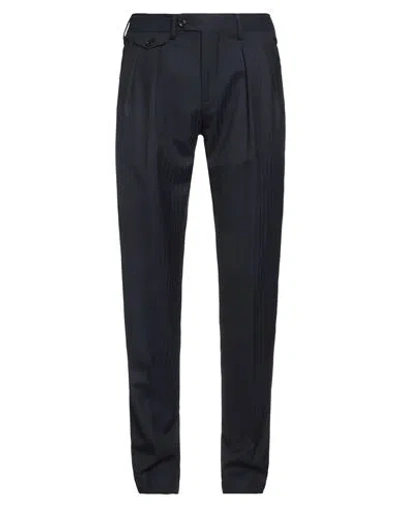 Lardini Man Pants Navy Size 40 Wool, Silk In Blue