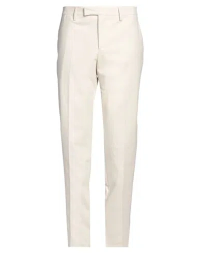 Lardini Man Pants Off White Size 38 Cotton, Elastane