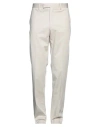 Lardini Man Pants Off White Size 38 Cotton, Elastane