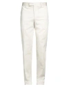 Lardini Man Pants Off White Size 42 Cotton, Elastane