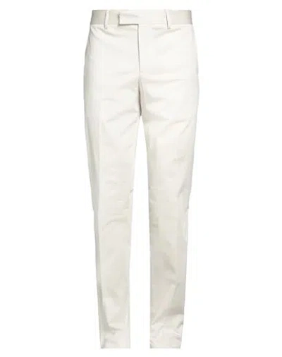 Lardini Man Pants Off White Size 42 Cotton, Elastane