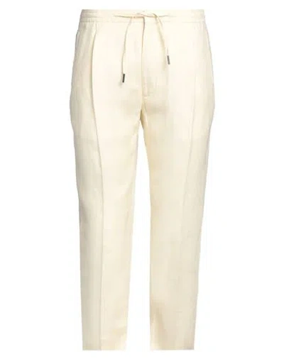 Lardini Man Pants Pastel Yellow Size 38 Linen