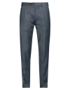 Lardini Man Pants Slate Blue Size 38 Wool, Polyester In Blue