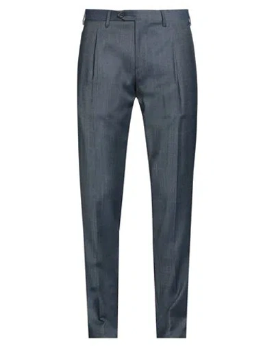 Lardini Man Pants Slate Blue Size 38 Wool, Polyester