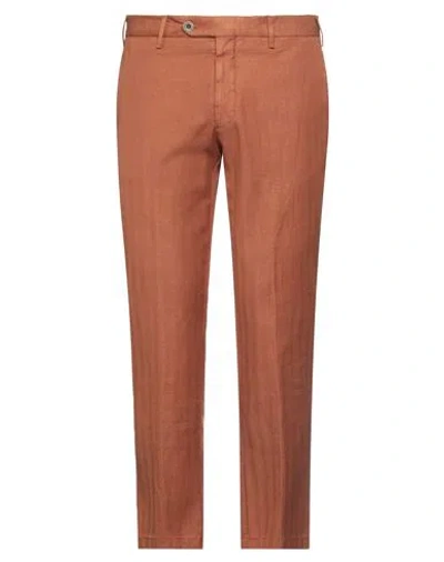 Lardini Man Pants Tan Size 38 Cotton, Linen, Elastane In Brown