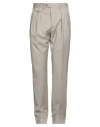 Lardini Man Pants Taupe Size 38 Wool In Gray