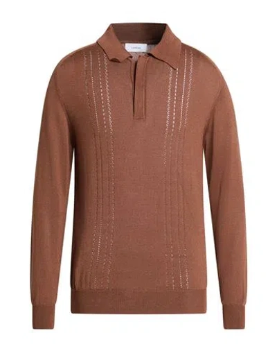 Lardini Man Polo Shirt Brown Size Xs Cotton, Viscose