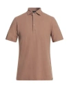 Lardini Man Polo Shirt Camel Size 44 Cotton In Beige