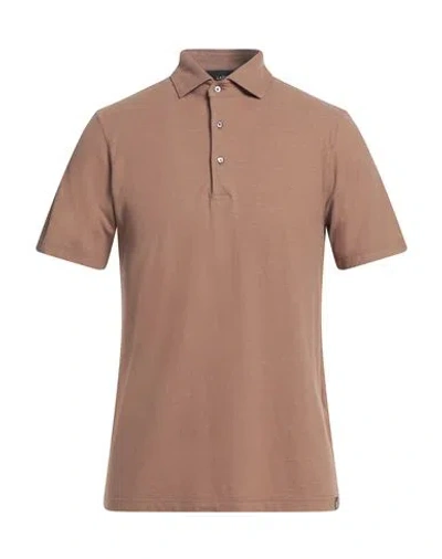 Lardini Man Polo Shirt Camel Size 44 Cotton In Beige