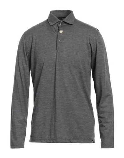 Lardini Man Polo Shirt Grey Size M Wool, Lyocell