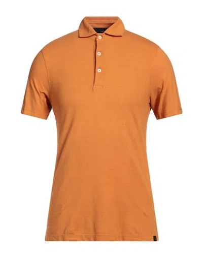 Lardini Man Polo Shirt Ocher Size 40 Cotton In Orange