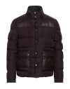 Lardini Man Puffer Dark Purple Size 40 Polyester, Shearling In Purple