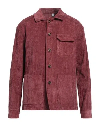Lardini Man Shirt Antique Rose Size M Viscose, Cotton, Elastane In Burgundy