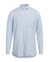 Lardini Man Shirt Azure Size 17 Cotton In Blue