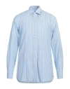 Lardini Man Shirt Azure Size 17 ½ Cotton, Silk