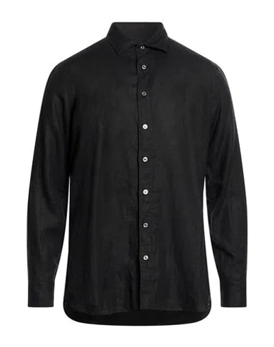 Lardini Man Shirt Black Size 15 ¾ Linen