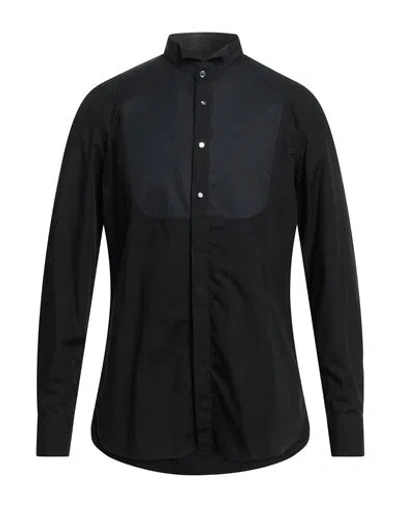 Lardini Man Shirt Black Size 17 Cotton