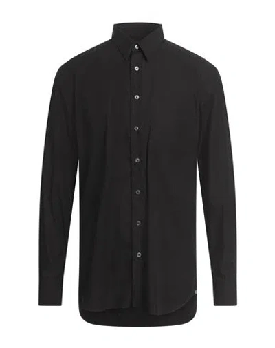 Lardini Man Shirt Black Size 17 Cotton