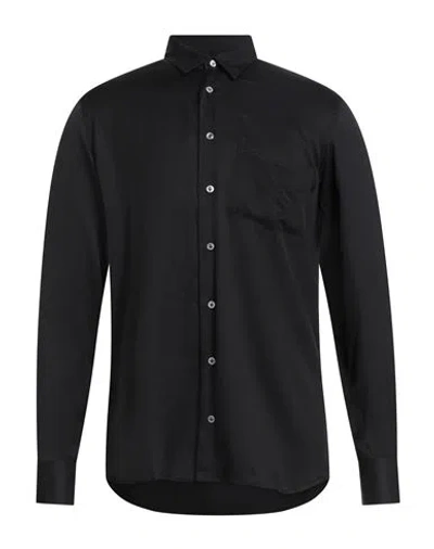 Lardini Man Shirt Black Size 17 Viscose