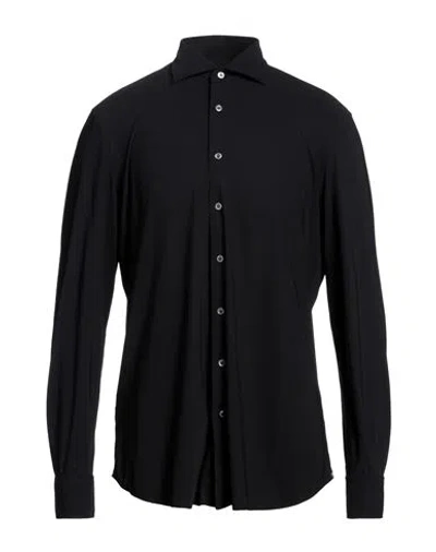 Lardini Man Shirt Black Size S Nylon, Elastane