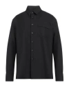 Lardini Man Shirt Black Size Xl Polyester, Wool