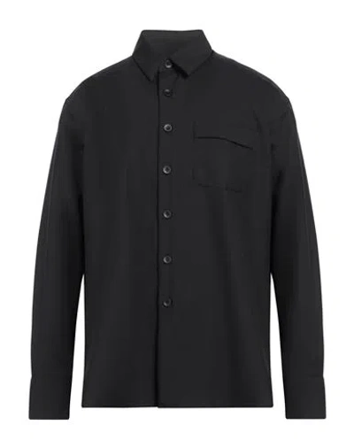 Lardini Man Shirt Black Size Xl Polyester, Wool