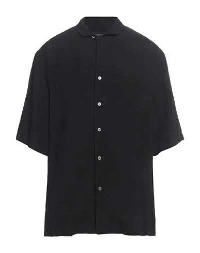 Lardini Man Shirt Black Size Xl Rayon, Linen