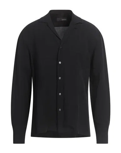 Lardini Man Shirt Black Size Xxl Rayon, Linen