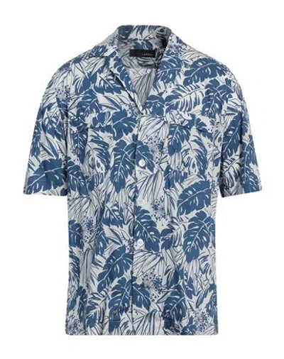 Lardini Man Shirt Blue Size Xl Cotton