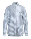 Lardini Man Shirt Blue Size Xl Linen In Blue