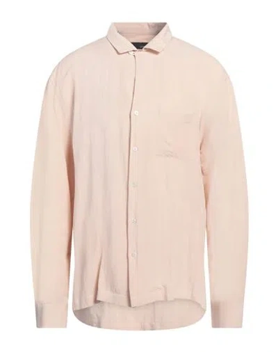 Lardini Man Shirt Blush Size Xl Rayon, Linen In Pink