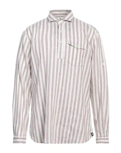 Lardini Man Shirt Brown Size L Linen In White