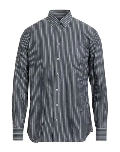 Lardini Man Shirt Charcoal Size 15 ¾ Cotton, Silk In Gray