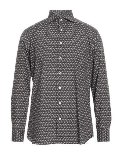 Lardini Man Shirt Charcoal Size 16 ½ Cotton In Gray