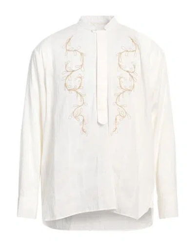 Lardini Man Shirt Cream Size 15 ½ Cotton In White