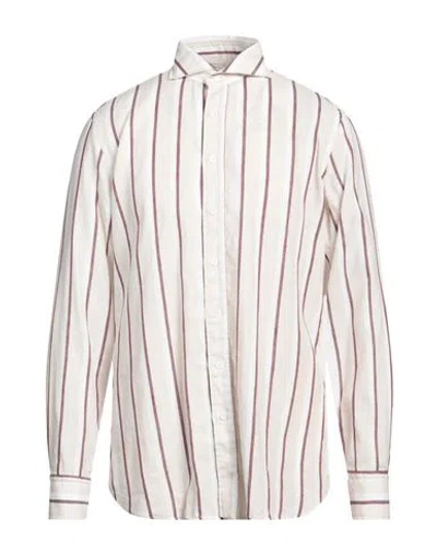 Lardini Man Shirt Cream Size 16 Linen, Cotton In White