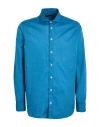 Lardini Man Shirt Deep Teal Size 16 Cotton In Blue