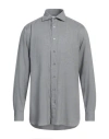 Lardini Man Shirt Grey Size 17 Modal, Wool