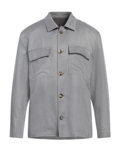 Lardini Man Shirt Grey Size M Cashmere, Wool, Silk In Gray