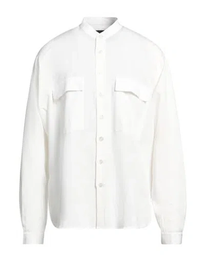 Lardini Man Shirt Ivory Size 3xl Rayon, Linen In White