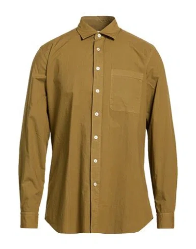 Lardini Man Shirt Khaki Size 15 ¾ Cotton In Brown