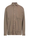 Lardini Man Shirt Khaki Size Xxl Cotton In Beige